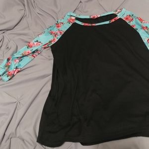 Unbranded/Asian XXL Raglan Tee 3/4 Sleeve Floral
